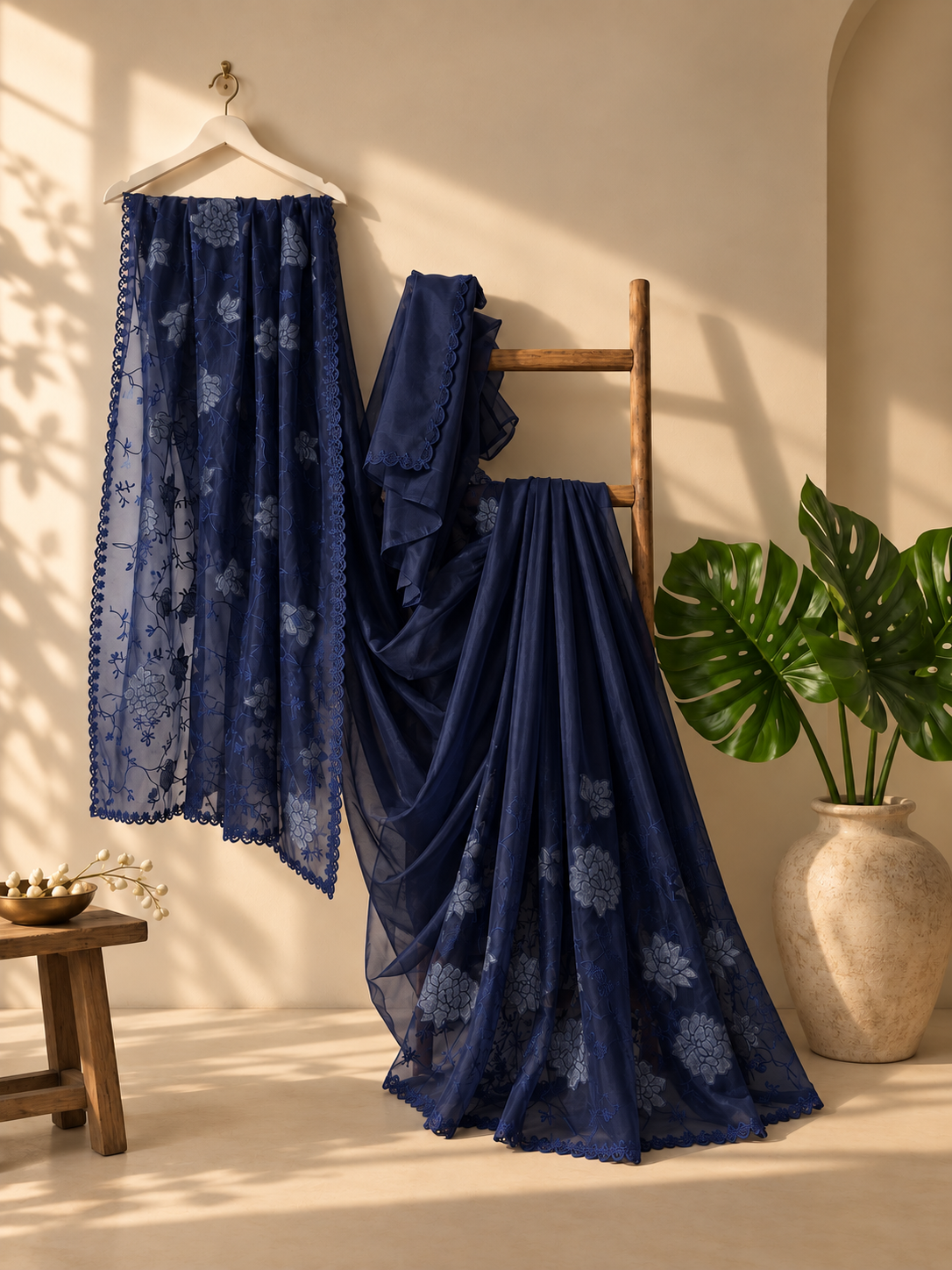 Soft Organza Applique Work Saree