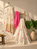Lotus Motif Cotton Saree