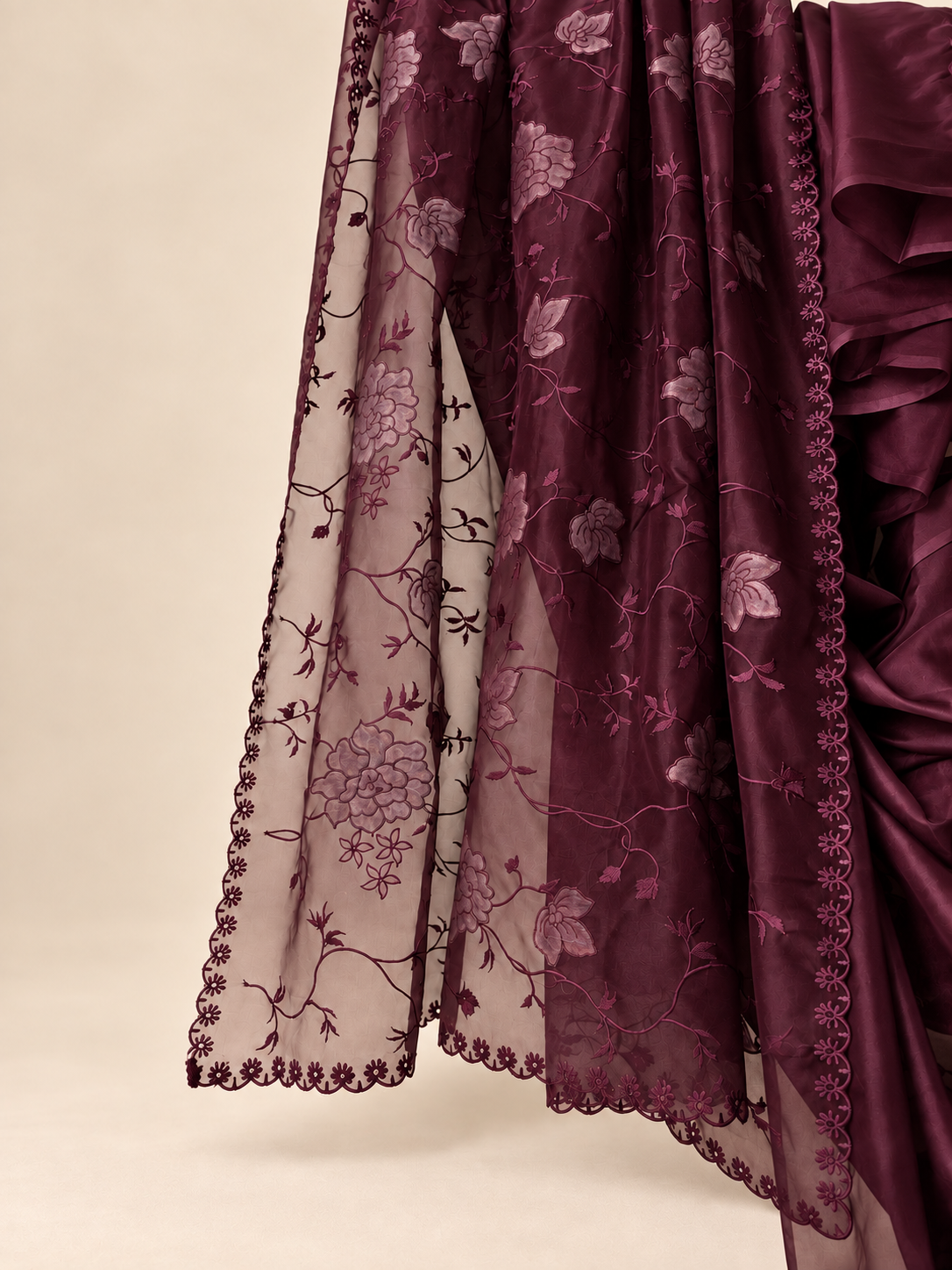 Soft Organza Applique Work Saree