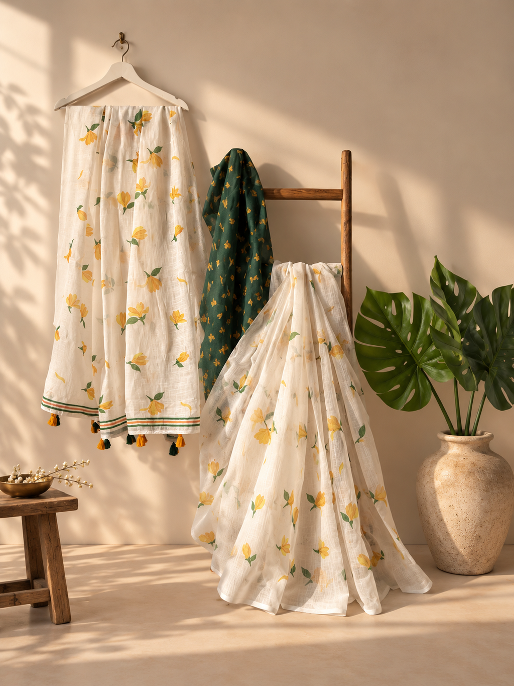 Floral Print Cotton Saree